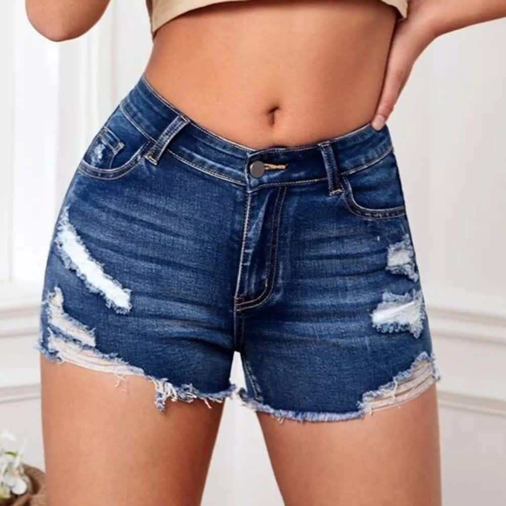 2024 Summer Women's High Waist Slim Fit Denim Shorts